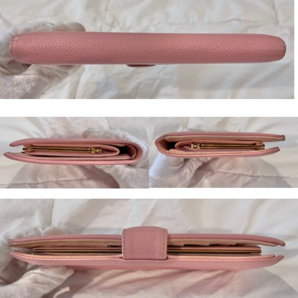 ✨Authentic Vintage CHANEL CC Logo Timeless Pink Caviar Leather Wallet On Chain - Picture 12 of 16